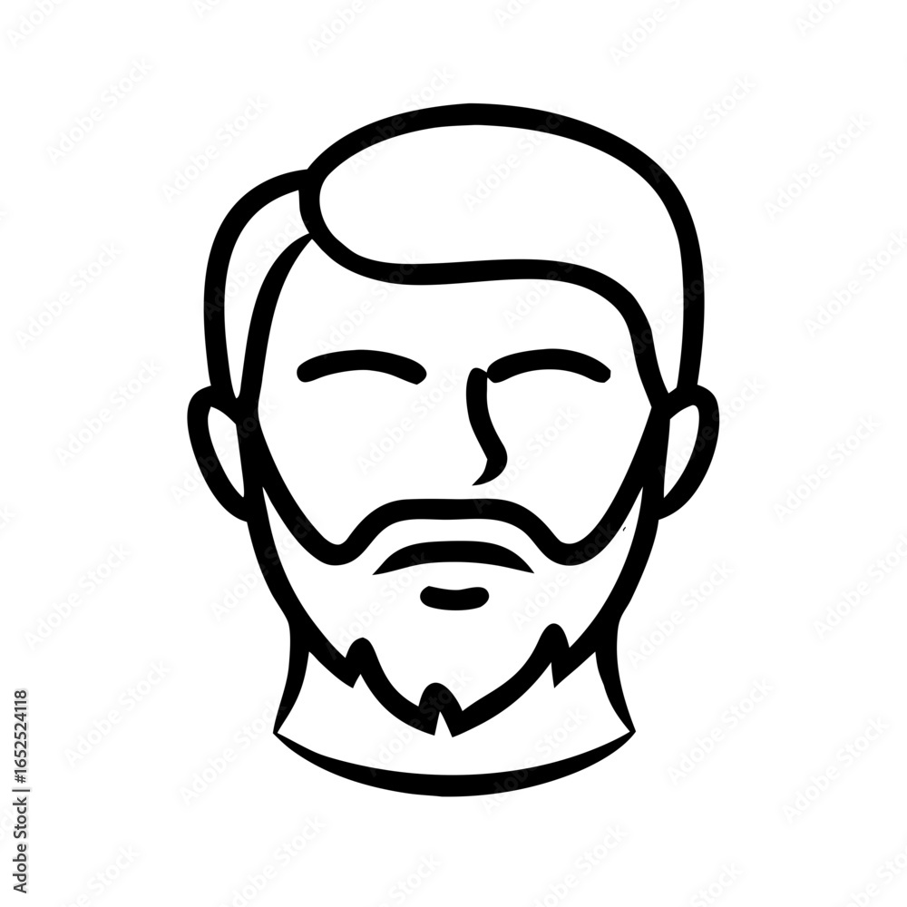 Icon of a man with short beard on transparent background Icon of a man with short beard on transparent background
