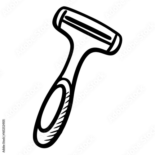 Shaving razor illustration with a detailed design on a transparent background  