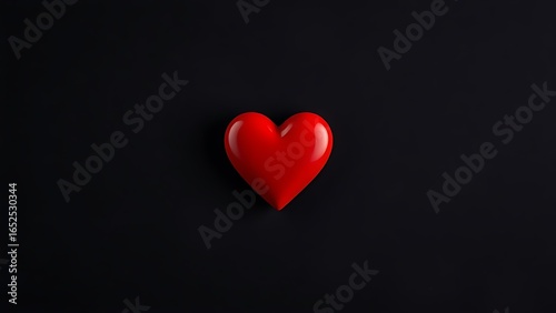 A glowing red heart shape floats against a dark textured background with warm edges and soft lighting.