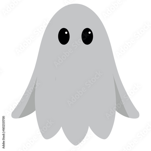 Spooky white ghost character with a pure white sheet perfect for halloween decorations and festive designs