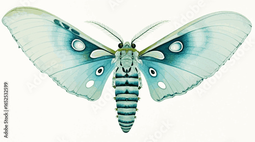 Veiled Wing: moth brief isolated watercolor vector illustration svg