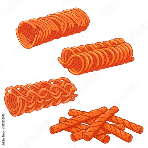 Delicious orange spiral snacks, perfect for food blogs, restaurants, and culinary projects