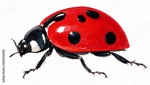 Scarlet Spots: ladybug isolated watercolor vector illustration svg