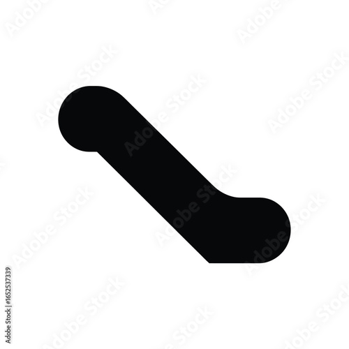 Black silhouette of a moving staircase on a white background escalator moving stairs