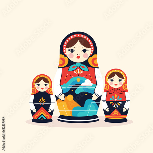 Charming Russian nesting dolls offer delightful traditional cultural decor for your artistic projects