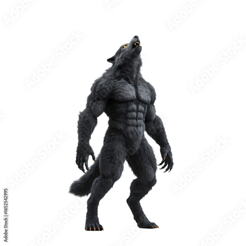 Powerful Werewolf Illustration: Anthropomorphic Wolf, Mythical Creature, Fantasy Art, Beast, Monster, Lycanthrope