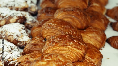 croissant on wooden table