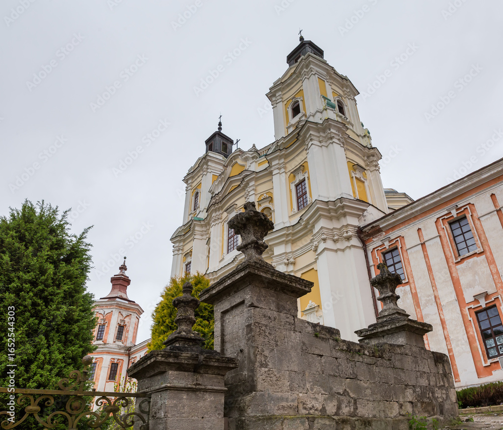 Obraz premium Main facade of the old Transfiguration Basilica in Kremenets, Ukraine