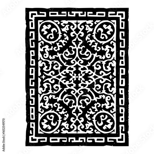Black white pattern design abstract art decorative element vintage style ornate texture background graphic vector