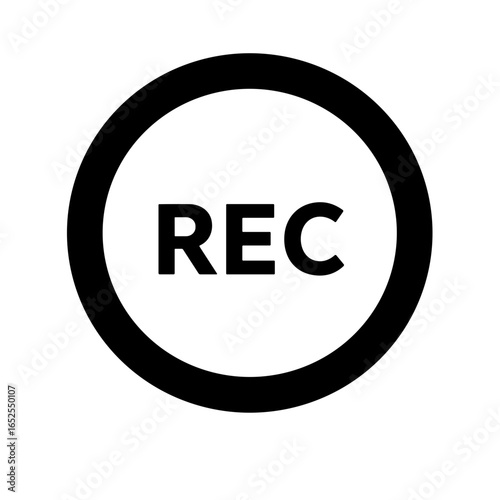 REC symbol in black circle on white background  