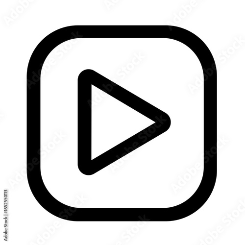 Play button icon in minimalist design with a rounded square background  