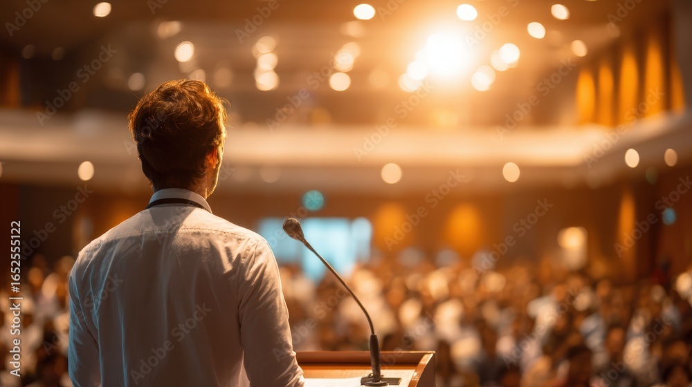 Fototapeta premium Public Speaker Addressing Audience