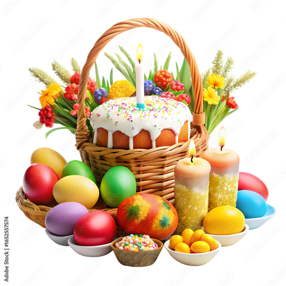 Fototapeta premium A Festive Easter Basket A Celebration of Spring