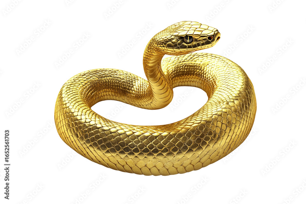 Fototapeta premium Venomous rattlesnake coiling isolated on transparent background