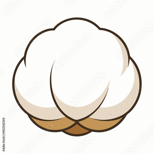 Fluffy White Cotton Ball Illustration Soft Natural Fiber