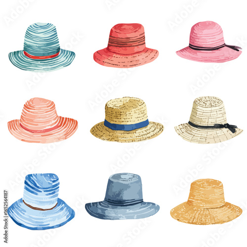 Collection of Colorful and Textured Summer Hats