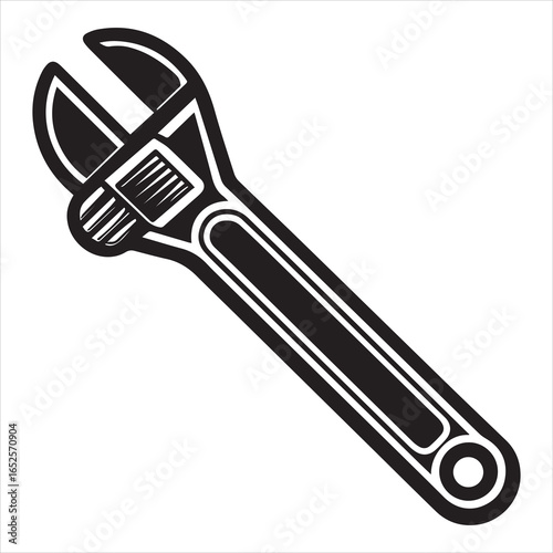 adjustable wrench tool vector art