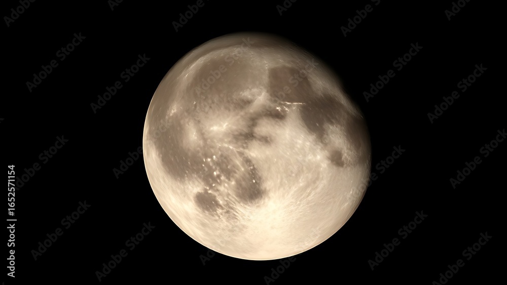 Naklejka premium Detailed closeup of the moon's surface showcasing intricate craters against the vast darkness of space.