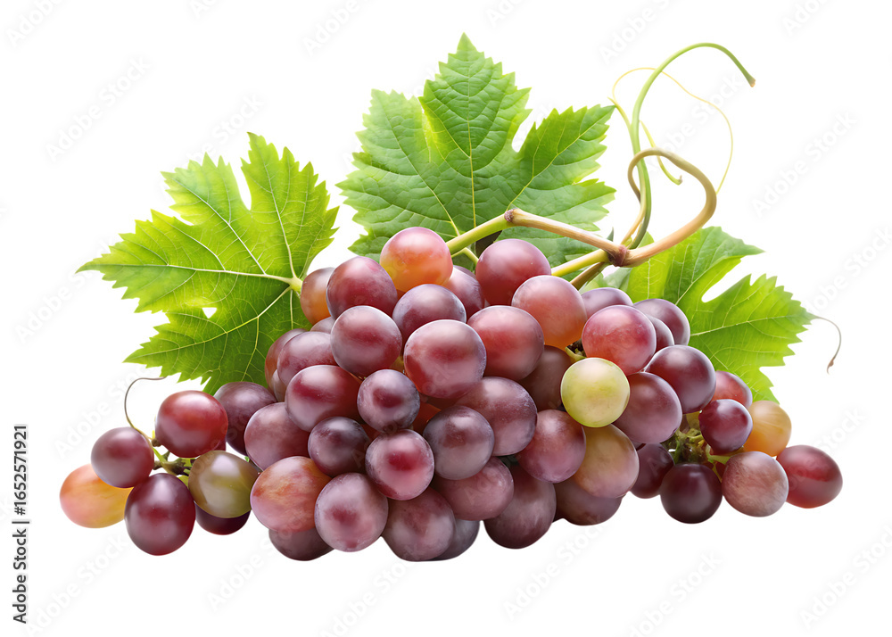 Obraz premium Grape plant with tendrils isolated on white background,PNG.AI Generated.
