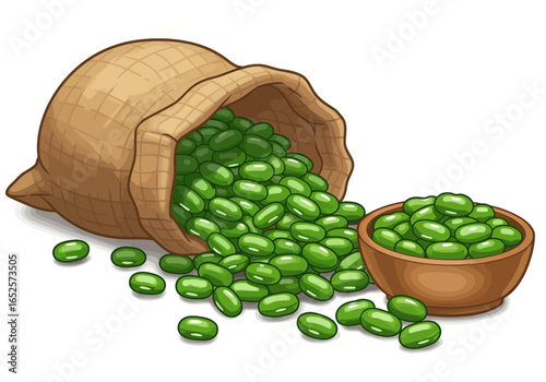 green peas in a basket