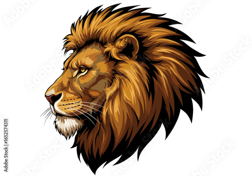 Lion head illustration, majestic king of jungle artwork, wild animal portrait drawing, powerful wildlife sketch, African predator decor, regal symbol art