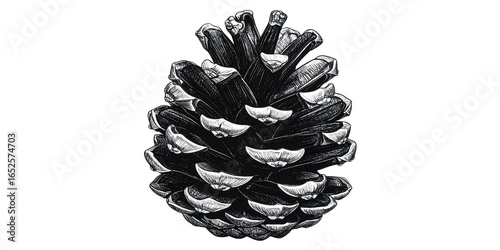 Pine cones drawn with black pen
