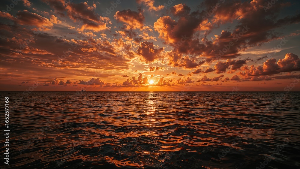 Fototapeta premium Fiery Skyline View