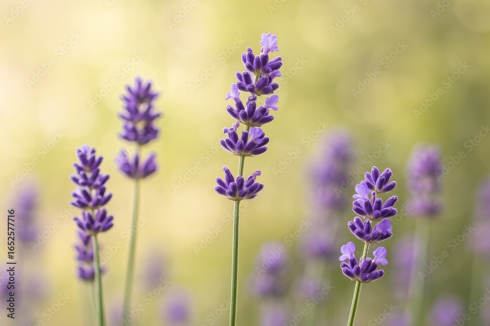 Naklejka premium Close-up of lavender flowers showcasing their intricate petals and color