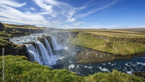 A series of cascading waterfalls