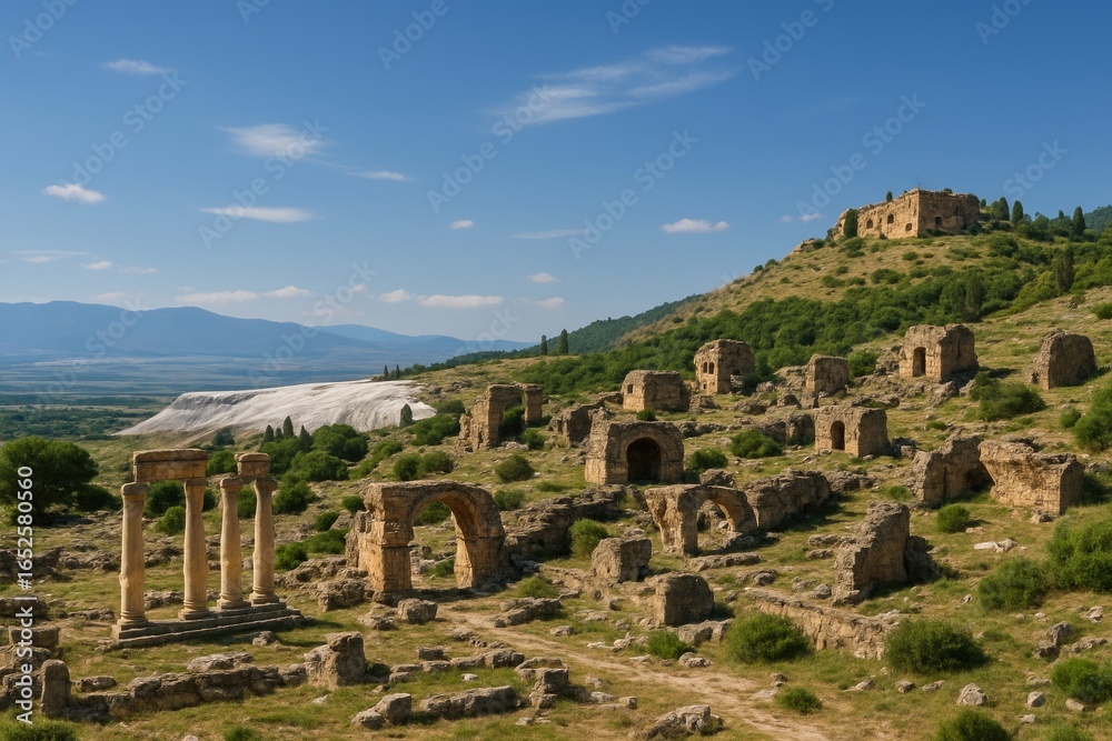Fototapeta premium Exploring the ancient settlement of Tabea in the region of Denizli