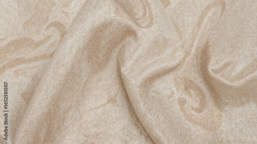 Obraz premium Close-up view of coarse beige fabric texture