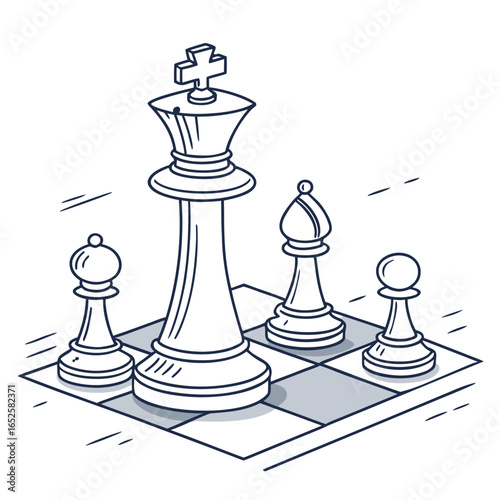 Leadership concept vector with chess pieces