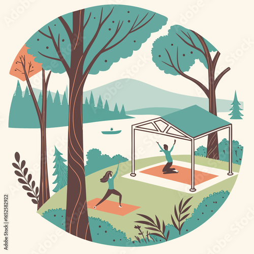 Yoga and wellness retreat vector design