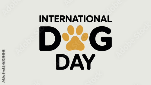 International Dog Day Celebration with Paw Print Logo