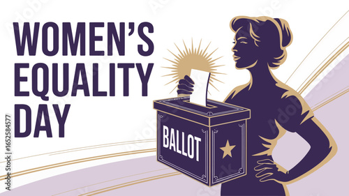 Women’s Equality Day Empowerment Illustration with Ballot Box