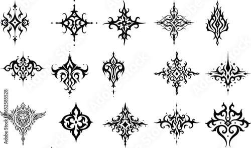 "Warlord's Mark" tribal tattoo, warrior symbol, ancient crest, gothic design,  vector graphics bundle