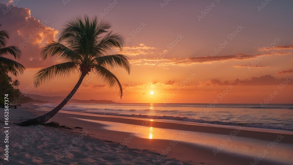 Fototapeta premium Sunset over the shoreline