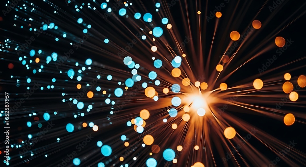 Fototapeta premium Abstract Fiber Optic Light Burst