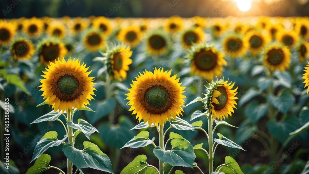 Fototapeta premium Nature's vibrant sunflower blossoms