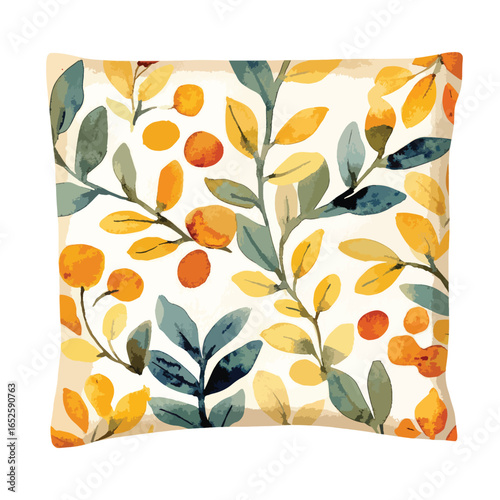 Delicate Watercolor Floral Print Pillow Cover Design