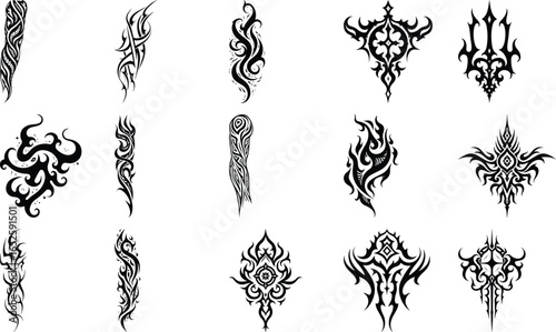 Tribal Tattoo Design tribal tattoo, abstract tattoo, black ink tattoo, arm  vector bundle