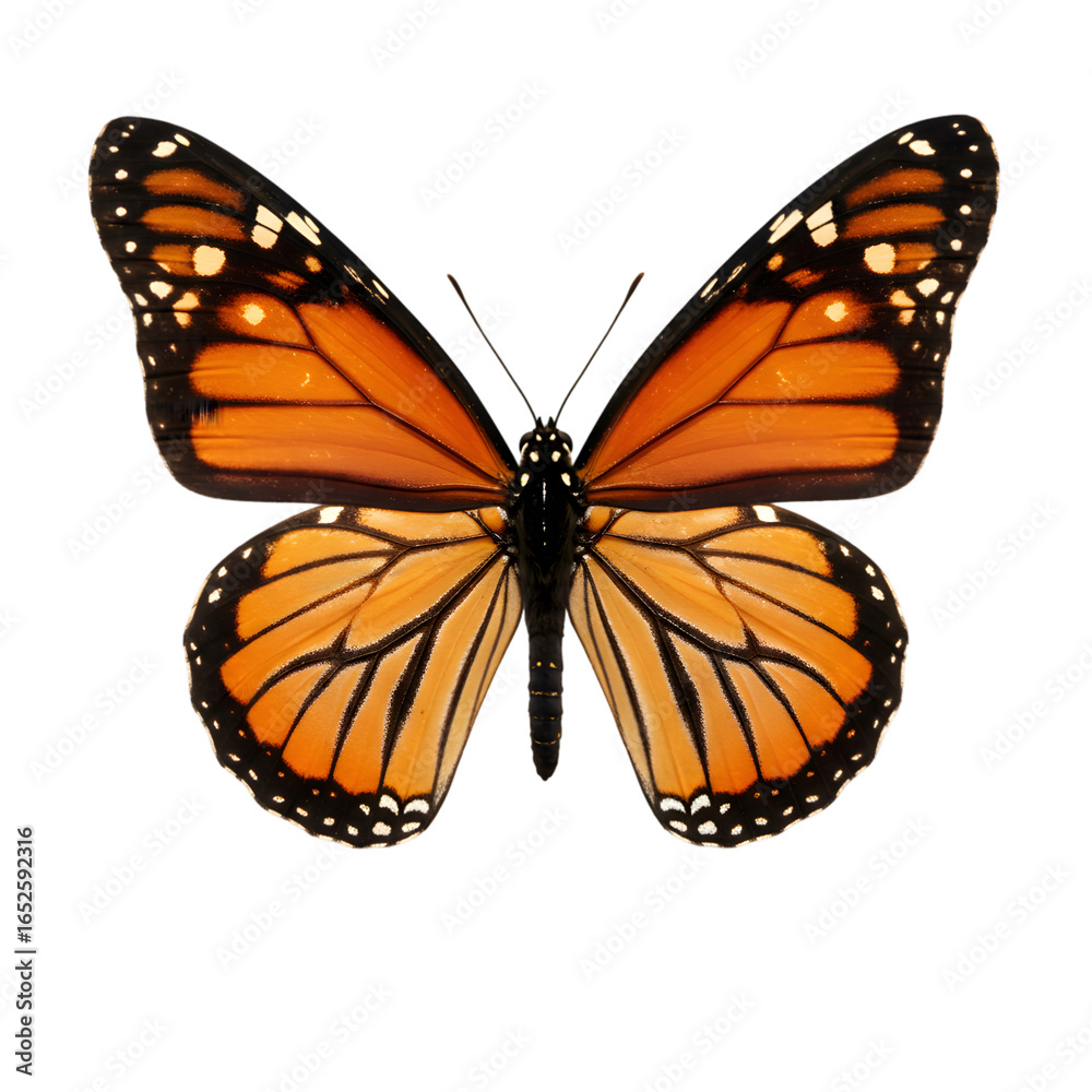 Fototapeta premium Monarch Butterfly: Detailed Close-Up of Wings, Patterns, and Anatomy