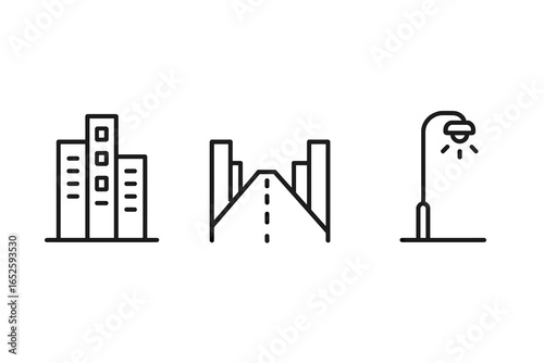 Outline Icon Set of Vaccination Record Keeping, Immunization Card with Digital Health App Screen and ID Barcode, Vector Illustration for Medical and Health Management