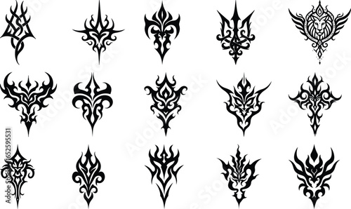 Tribal Tattoo Design tribal tattoo, abstract tattoo, black ink tattoo, arm  vector bundle
