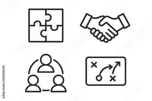 Outline icons set of 4 sustainable architecture concepts including green roof, solar panel array, rainwater cistern and eco-friendly building design vector illustration