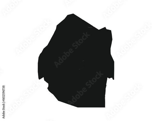 Eswatini Map. Swaziland Country Map. Emaswati Liswati Black and White National Nation Outline Geography Border Boundary Shape Territory Vector Illustration on white background 