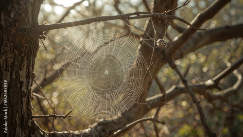 Intricate spider silk patterns