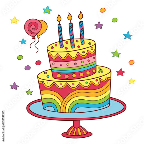 birthday cake with candles