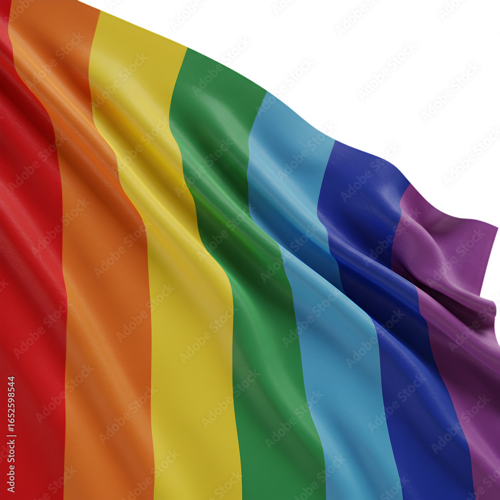 Obraz premium Rainbow Pride Flag: Vibrant Colors, Textured Fabric, LGBTQ+ Symbol