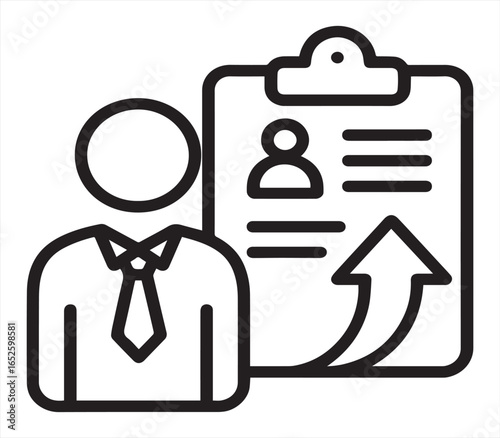 Human Resource Recruitment and Career Growth Icon